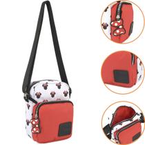 Bolsa Transversal Feminina Shoulder Bag Carteira Disney Mickey Minnie Mouse Reforçada Luxcel