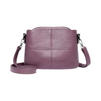 Bolsa Transversal Grande Vintage Feminina Em Couro PU Macio, Bolsa Mensageira De Cor Sólida Bolsa Transversal Grande Vintage Feminina Em Couro PU Macio, Bolsa Mensageira De Cor Sólida