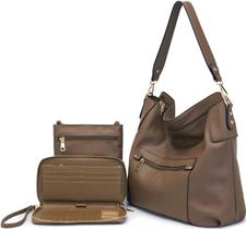 Bolsa transversal Idesort Large Taupe Synthetic Leather