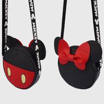 Bolsa Transversal Infantil Disney Menina Pampili Mickey Minnie Mouse Preta