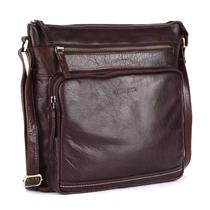 Bolsa transversal LEDERBUCK Olga Large de couro macio marrom