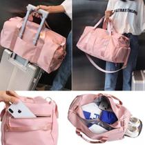 Bolsa Transversal Mala Passeio Viagem Academia Rosa