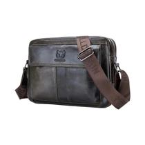 Bolsa Transversal Masculina De Couro Genuíno De Grande Capacidade, Pasta Executiva Casual
