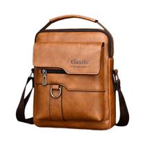 Bolsa Transversal Masculina De Couro Marrom Grande Capacidade Bolsa De Ombro Para Negócios Marca De Bolsa Transversal Masculina De Couro Marrom Grande Capacidade Bolsa De Ombro Para Negócios Marca De