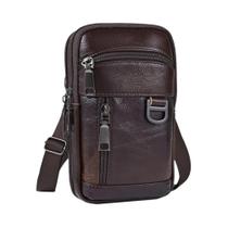 Bolsa Transversal Masculina Estilosa De Couro Impermeável Leve Retrô Para Viagem E Atividades Ao Ar