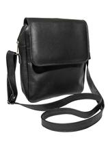 Bolsa Transversal Masculina Shoulder Bag Cor Preto e Marrom Pratica Espaçosa