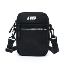 Bolsa Transversal Masculina Shoulder Bag Reforçada Preta