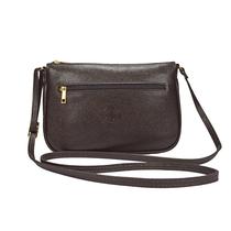 Bolsa Transversal Media Feminina Couro Legítimo Cor:Café