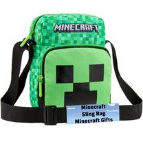 Bolsa Transversal Minecraft Creeper com Alça Ajustável Verde Bolsa Transversal Minecraft Creeper com Alça Ajustável Verde