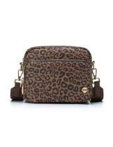 Bolsa Transversal Mini MEXS Estampa Onça Marrom Bolsa Transversal Mini MEXS Estampa Onça Marrom