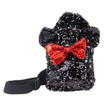 Bolsa transversal minnie lantejoulas 30x21cm - disney