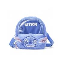 Bolsa Transversal Pelúcia Fluffy Stitch Disney Fofa Miniso