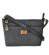 Bolsa transversal pequena monograma smartbag emborrachado e couro