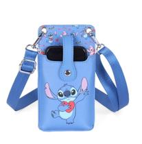 Bolsa Transversal Porta Celular com bolso Stitch Disney - luxcel