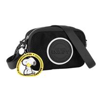 Bolsa Transversal Preta Snoopy Friends Feminina Semax