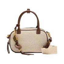 Bolsa Transversal Retrô Color-Block De Lona E PU, Estilosa, Pequena E Quadrada, Novo Nicho 2025