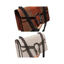 Bolsa Transversal Retrô De Luxo Com Textura, Clássica Com Corrente, Pequena Quadrada, De Ombro Bolsa Transversal Retrô De Luxo Com Textura, Clássica Com Corrente, Pequena Quadrada, De Ombro