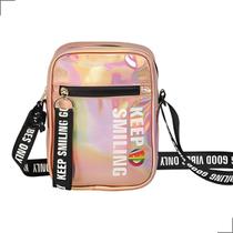 Bolsa Transversal Shoulder Bag Brilho Bolsa Tiracolo Neon 2 Divisórias Look Streetwear