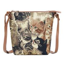 Bolsa transversal Signare Tapestry Sling-cat Sling-cat para mulheres