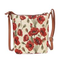 Bolsa transversal Signare Tapestry Sling-pop com flor de papoula