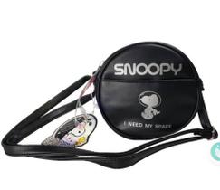 Bolsa transversal snoopy c feixo refletivo e fechamento tratorado