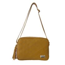 Bolsa Transversal TopGrife Matelassê Couro Amarelo