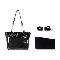 Bolsa Transversal Transparente De Grande Capacidade Spicy Girl Com Corrente De Amor Ulzzang Ita Bag