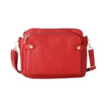 Bolsa Transversal Vintage Em Bege Com Três Camadas Para Mulheres, Com Fecho De Zíper E Alça