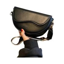 Bolsa Transversal Vintage Feminina Em Couro PU Com Alça Larga, Cor Sólida, Pequena Bolsa De Ombro