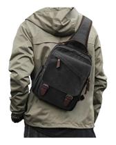Bolsa Transversal WEPLAN Mensageiro de Lona 33x29x11cm Preta Bolsa Transversal WEPLAN Mensageiro de Lona 33x29x11cm Preta