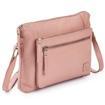 Bolsa transversal Wise Owl Accessories, couro pequeno, rosa