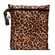 Bolsa úmida Bumkins Roamio, zíper impermeável, leopardo reutilizável