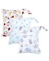 Bolsa úmida e seca ALVABABY à prova d'água reutilizável com bolsos com zíper