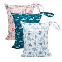 Bolsa úmida e seca babygoal 30x36cm, pacote com 3 unidades, impermeável, viagem