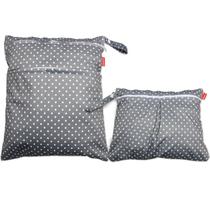 Bolsa úmida e seca Damero Grey Dots para fraldas de pano e muito mais