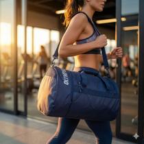 Bolsa Unissex Olympikus Gym Bag Compartimentos Azul Marinho