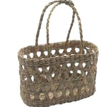 Bolsa Vazada Palha Natural com Alça 30x16x19 cm