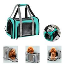 Bolsa Verde Para Transporte Pet Cães e Gatos Viagem Passeio Veterinário Pet Shop Alças Ajustáveis Estrutura Reforçada