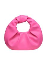 Bolsa Verdusa Ruched PU Leather Hobo Clutch Purse rosa choque