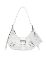 Bolsa Verdusa Y2k Goth Studded PU Leather Clutch branca