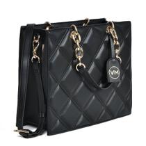 Bolsa Via Marte Tote metalasse Acolchoada Preta Cod B1-107.07 Bolsa Via Marte Tote metalasse Acolchoada Preta Cod B1-107.07