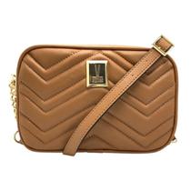 Bolsa Vizzano Camel Elegante Versátil Alça Transversal