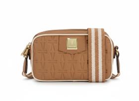 Bolsa Vizzano Estruturada Alça Transversal Camel Branco Off -