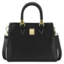 Bolsa Vizzano Napa Calf Preta Feminina Versatil Espaçosa - Bolsa Vizzano Napa Calf Preta Feminina Versatil Espaçosa -