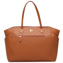 Bolsa Weekender ELLE Compass de Cuero Vegano 32L Marrón