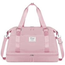 Bolsa Weekender ETRONIK para mulheres com compartimento para sapatos rosa