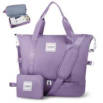 Bolsa Weekender WOOMADA Feminina com Compartimento para Sapatos e Bolso Impermeável Bolsa Weekender WOOMADA Feminina com Compartimento para Sapatos e Bolso Impermeável