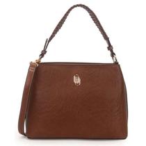 Bolsa Wj Shoulder Bag Grande Bicolor com Alça Trançada - F Bolsa Wj Shoulder Bag Grande Bicolor com Alça Trançada - F
