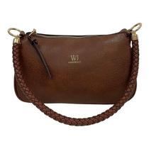 Bolsa WJ Transversal c Alça Trançada - Feminino - Cafe Bolsa WJ Transversal c Alça Trançada - Feminino - Cafe