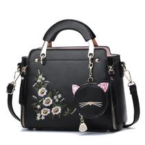 Bolsa Xiaoyu, moda feminina, tiracolo, flor preta
